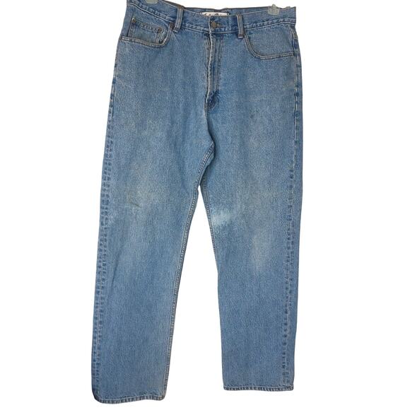 Vintage Indigo Palms Tommy Bahama Mens Classic Fit Jeans Size 36x32 Thrashed - Picture 1 of 11